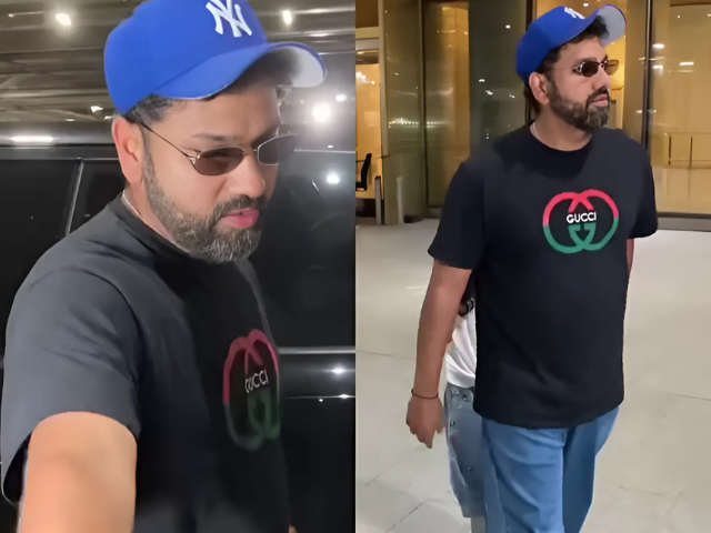 پیپرازی کے بعد کنبہ کی تصویر لینے کی کوشش کرنے کے بعد روہت شرما اپنی ٹھنڈا برقرار رکھتے ہیں