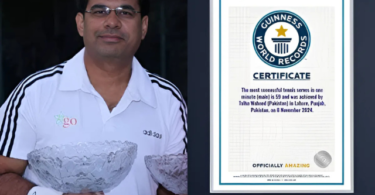 پاکستانی ٹینس پلیئر طلھا واید گینز ورلڈ ریکارڈز میں داخل ہوئے